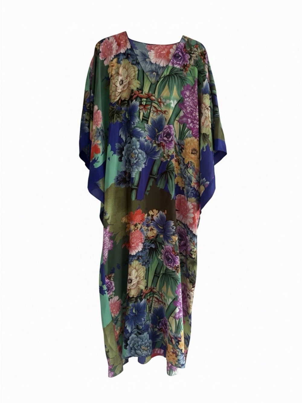 Natori Floral Maxi Caftan in Royal Blue, Green, Purple and Pink with pockets!!